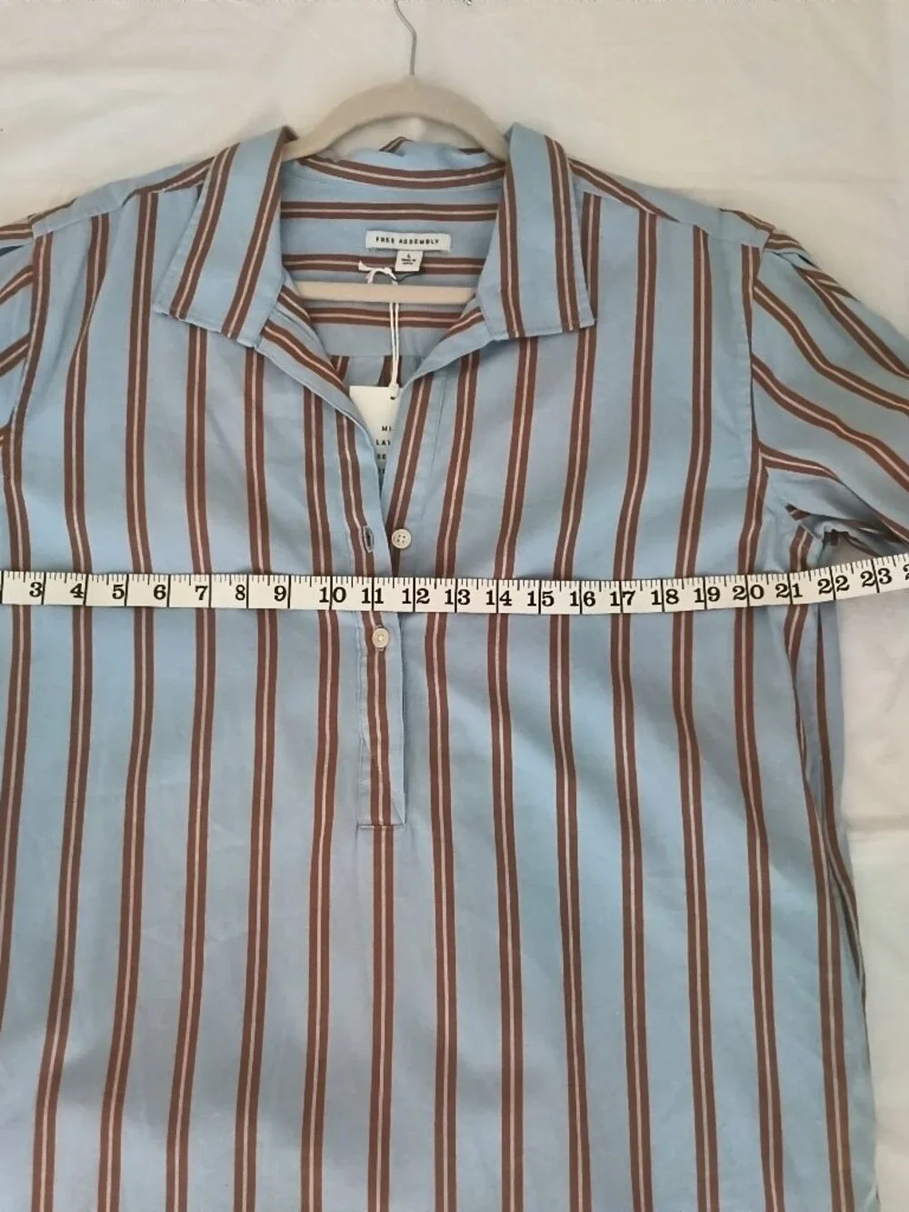 Free Assembly  NWT 100% Cotton blue and brown striped shift/dress